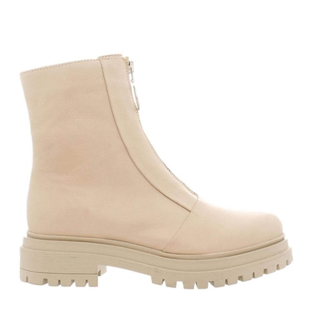 Carl Scarpa Savita Off-White Zip-Up Leather Ankle Boot